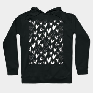 Black Hand Drawn Hearts | Anti-Valentines Day Hoodie